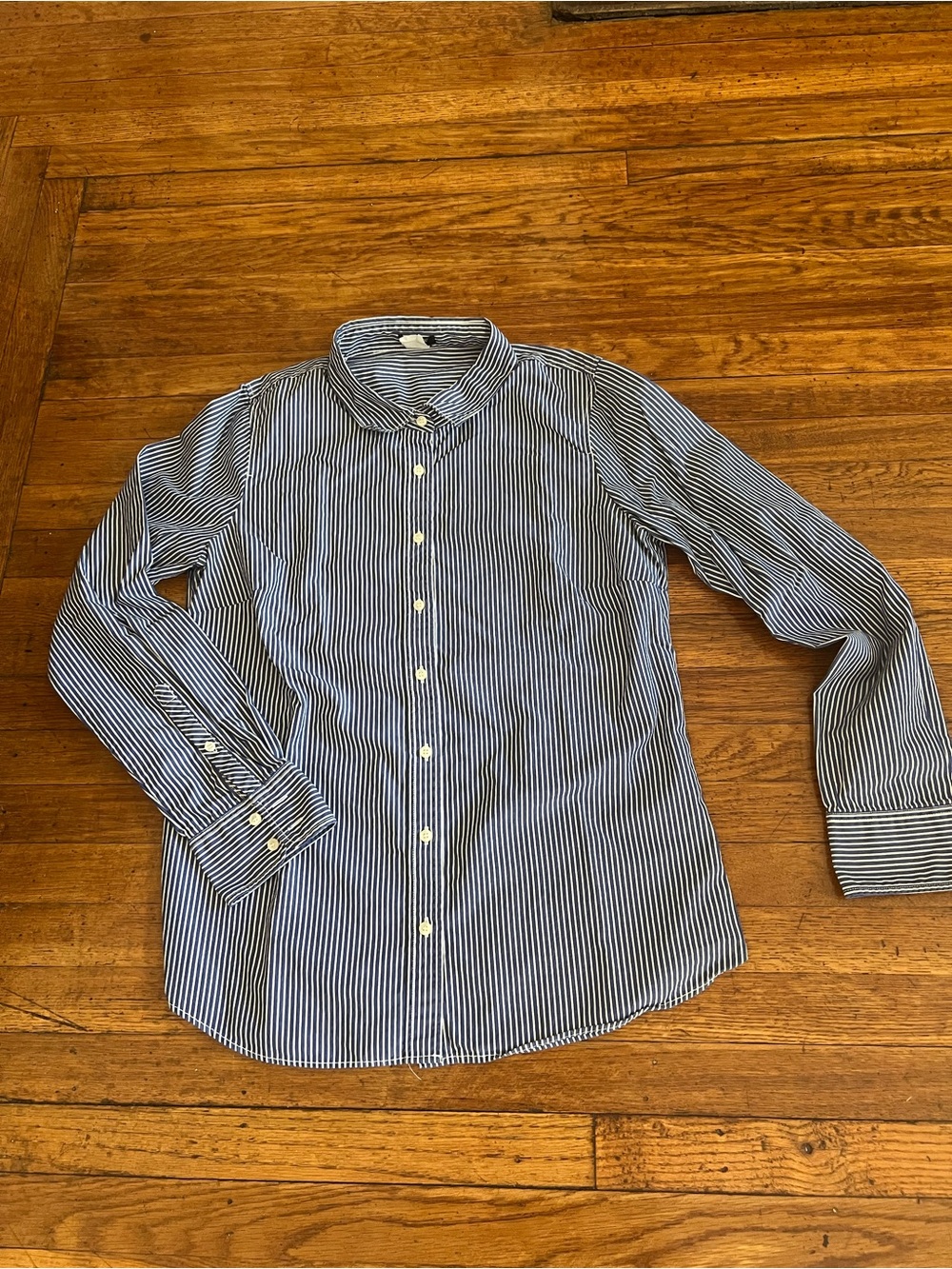 Striped Blue Button-Down Men’s Shirt